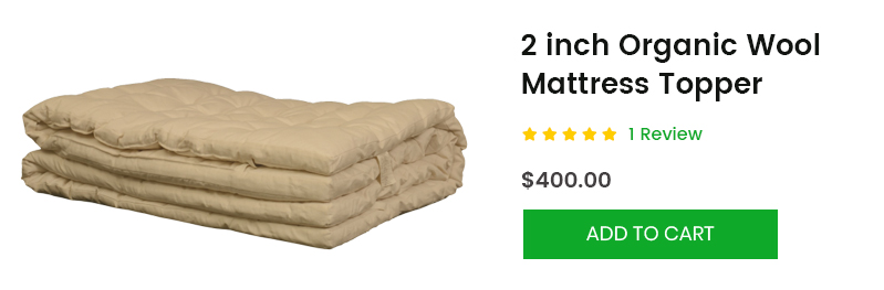 2 inch Organic Wool Mattress Topper