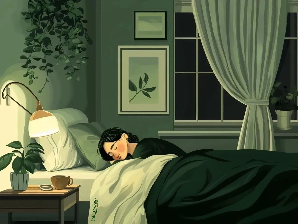 A woman getting a peaceful night's sleep on her bed