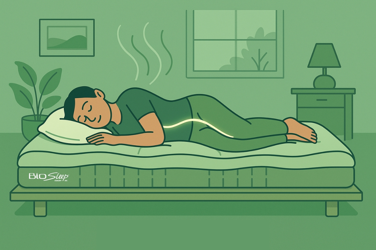 A person soundly sleeping on a Latex Futon Mattress